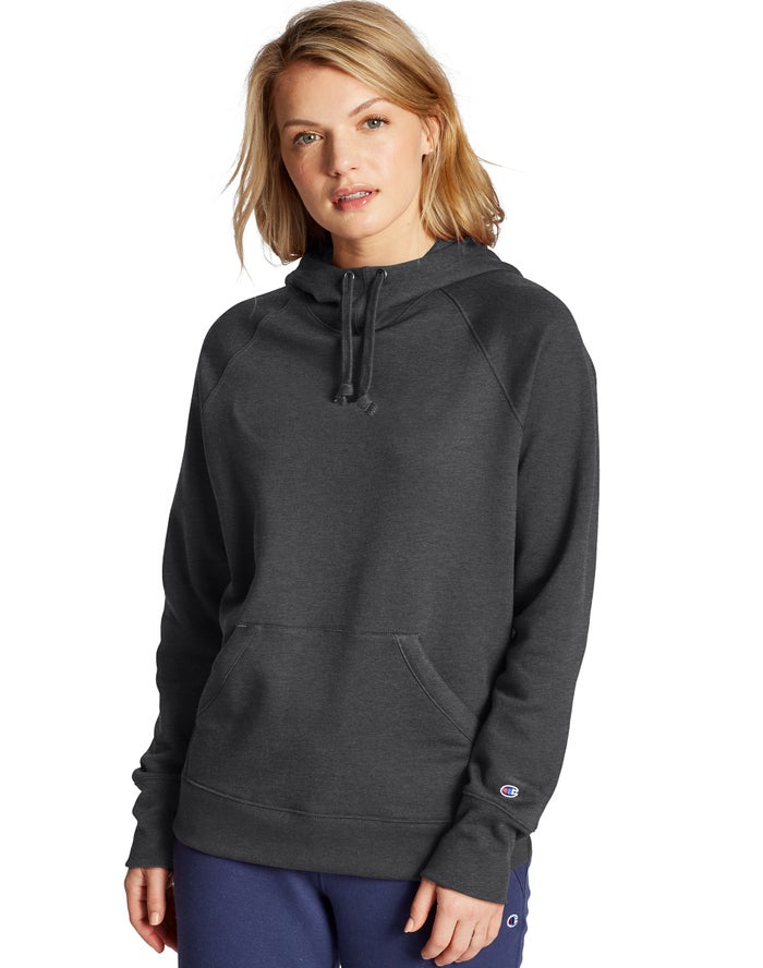 Champion Powerblend Kadın Kapşonlu Sweatshirt Koyu Gri ( FDCORW840 )